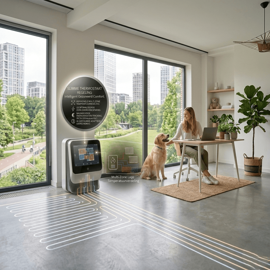 Slimme thermostaat in moderne woning